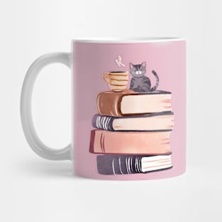 Books and Coffee and Cats Mug